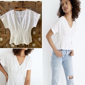 Madewell 100% Cotton White top Size Small